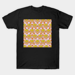 Dim Sum Funky Hong Kong Street Food with Lilac and Orange Tile Floor - Pop Art T-Shirt